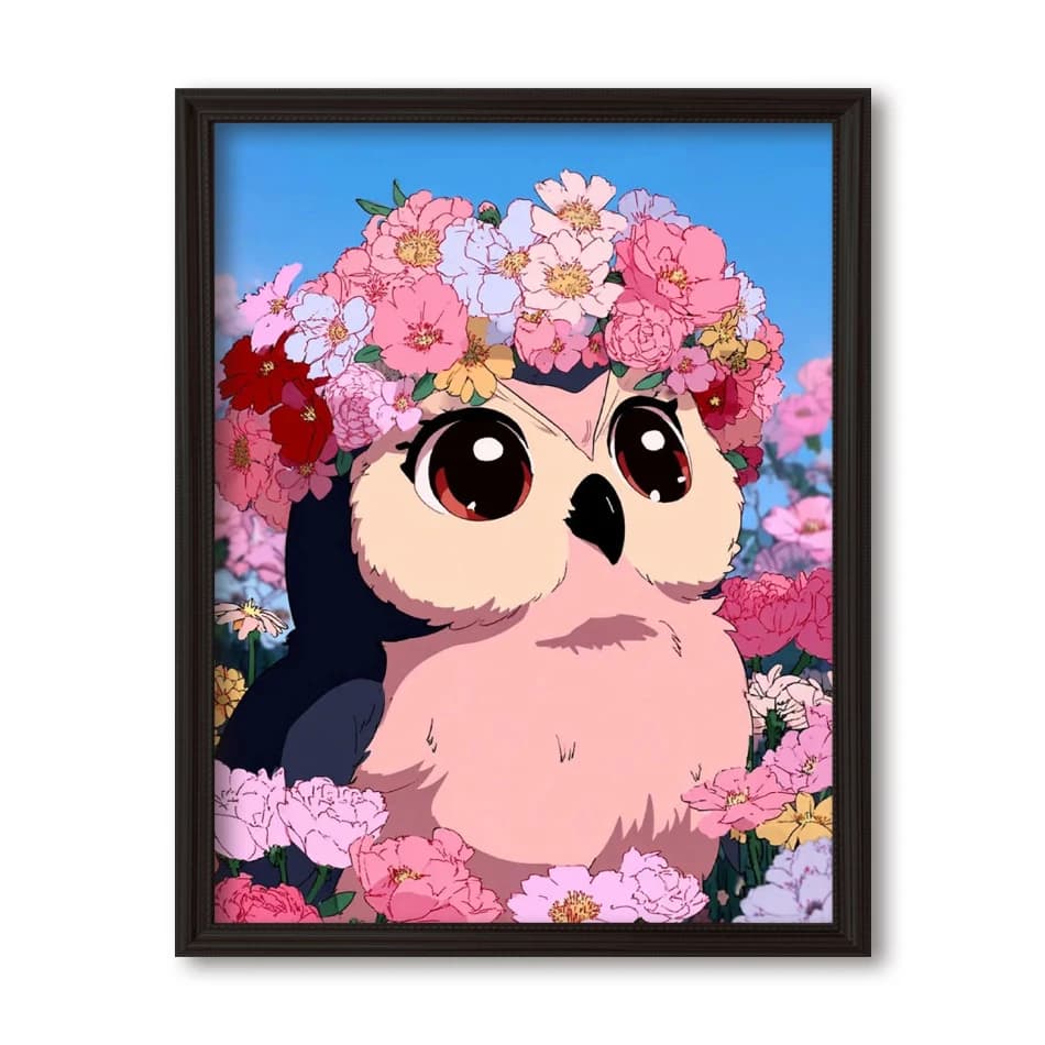 GATYZTORY Painting By Numbers Frame Number Painting Diy Canvas Painting Owl Animal Pictures Home Decor Art Stuff 40X50Cm Drawing