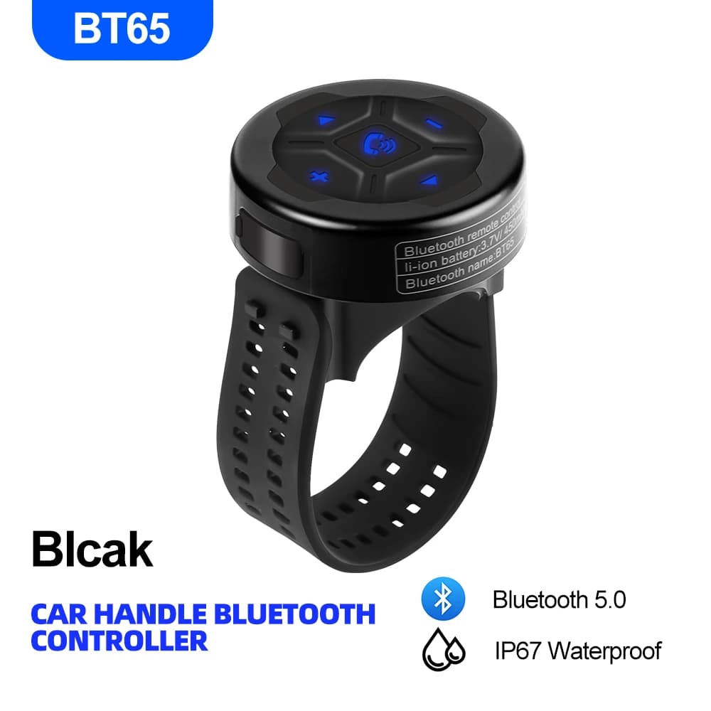 Wireless remote control for motorcycle helmet, headset, bike handlebar, multimedia controller, steering wheel buttons controller