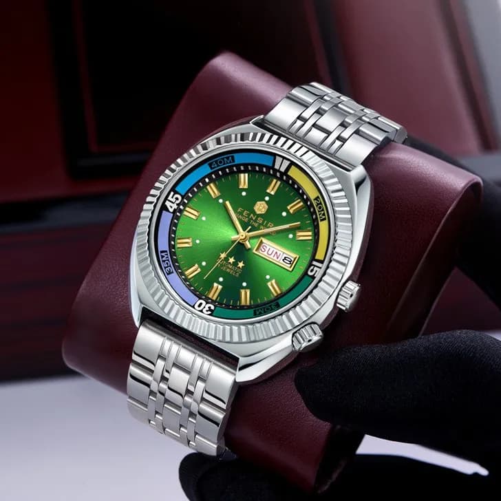 Orologi al Quarzo da Uomo Stile Classico Imitazione Meccanica, con Fondello Sigillato o Scheletrato, Orologio Personalizzato Cool in Acciaio AAA
