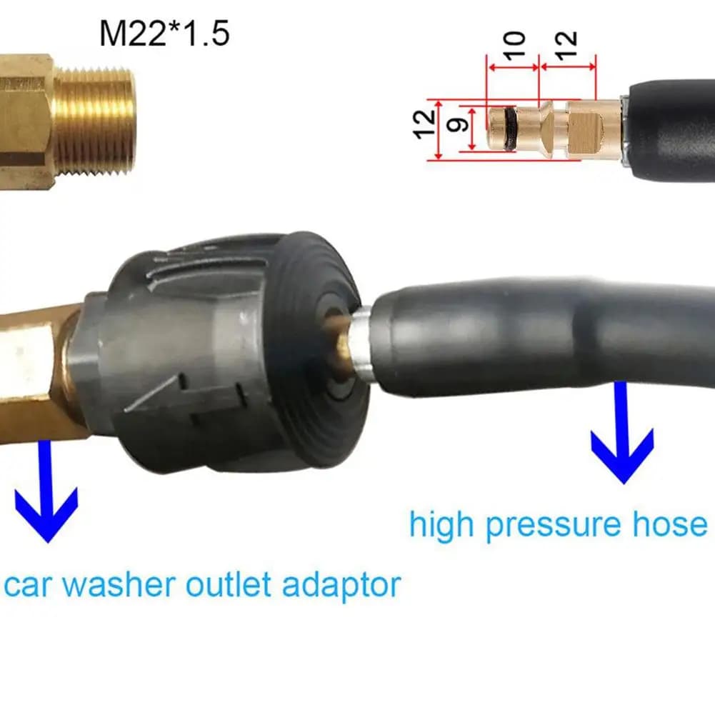 Adattatore M22 ottone idropulitrice adattatore per tubo convertitore di pressione connettore rapido raccordo connettore strumento di lavaggio per tubi a pressione