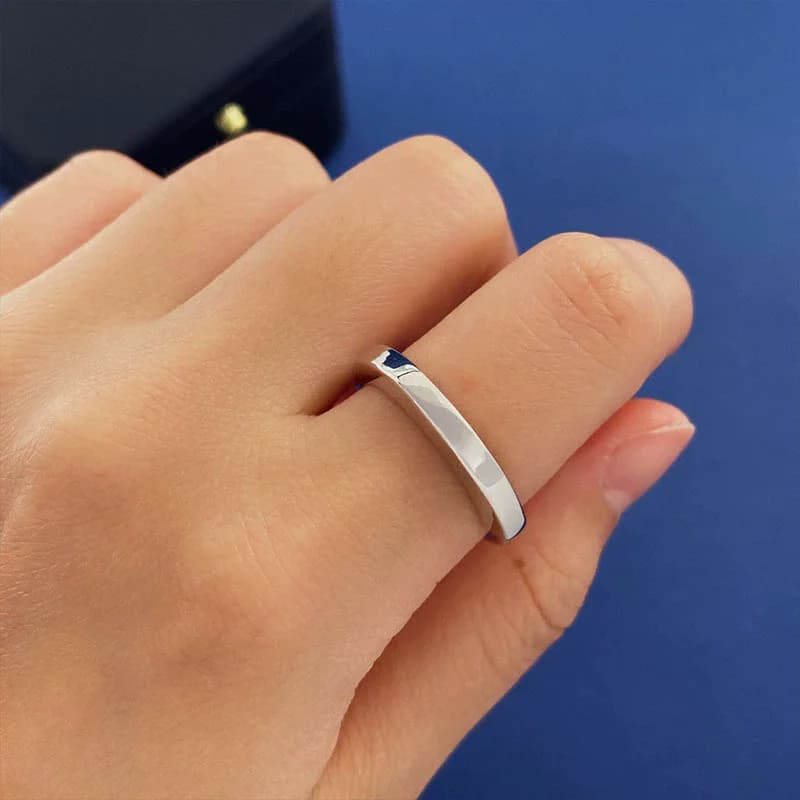 coppia di anelli Anello bicolore con mezzo diamante ovale in oro rosa Gioielli personalizzati di lusso leggeri