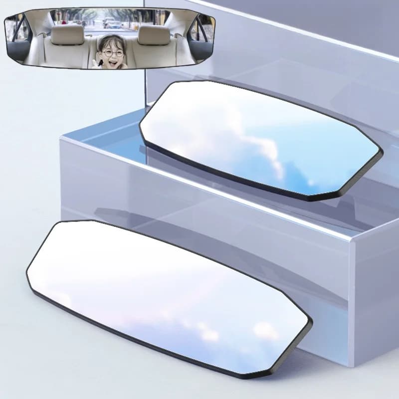 Specchietto retrovisore convesso grandangolare Antiriflesso Vetro HD Monitor interno per auto di grande visione per seggiolino per bambini Vista universale Auto