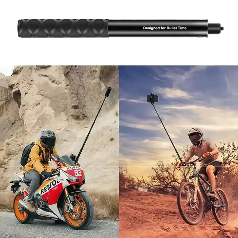 Motorcycle Bicycle Handlebar Mount Invisible Adjustable Selfie Stick for GoPro DJI Insta360 Action Camera Accessories