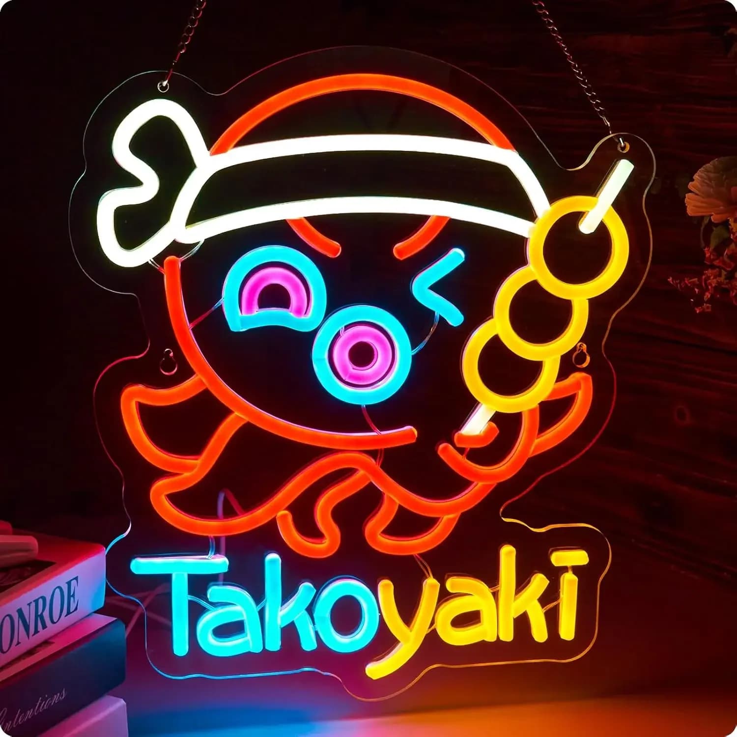 Takoyaki Insegna al neon Luci al neon dimmerabili per negozio di cibo di strada giapponese Ristorante Decor Estetica Disegna regali celebrativi