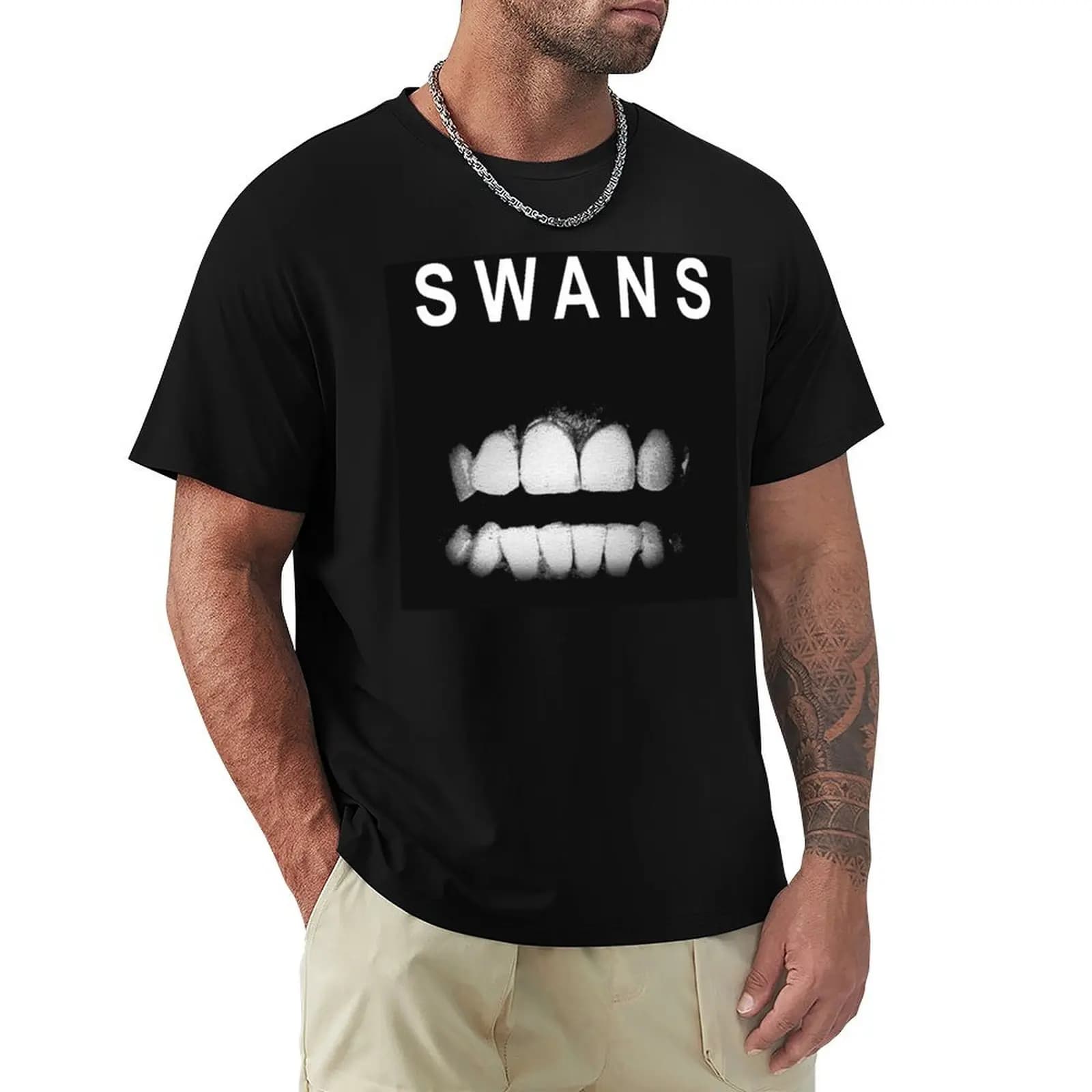 T-shirt con logo Best Swans Art, top casual natalizio a maniche corte