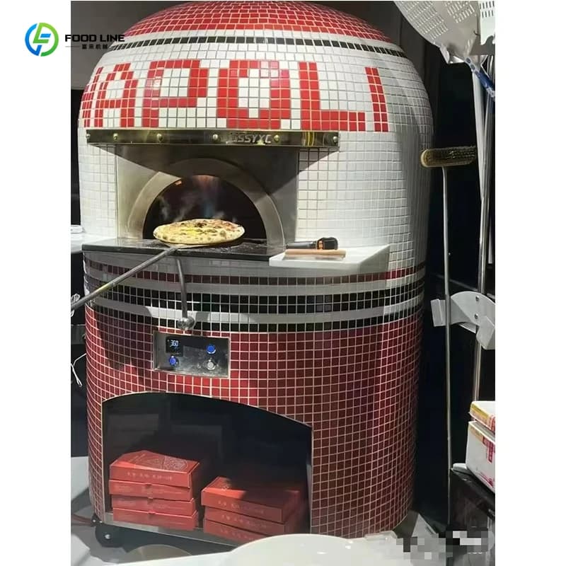 Forno per Pizza da Esterno Personalizzato Promozionale con Bruciatore a Legna e Gas, in Argilla e Mattoni Refrattari