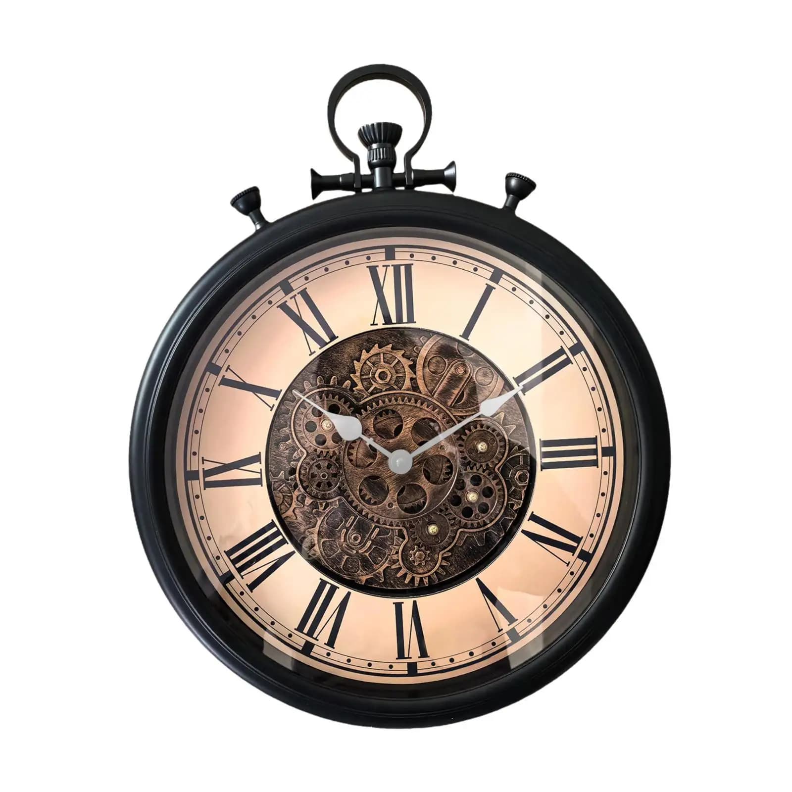 Orologio da parete, regali leggeri con ingranaggi in movimento, ornamento decorativo silenzioso, decorazione da parete per la camera dei bambini, aula, ufficio, camera da letto, studio