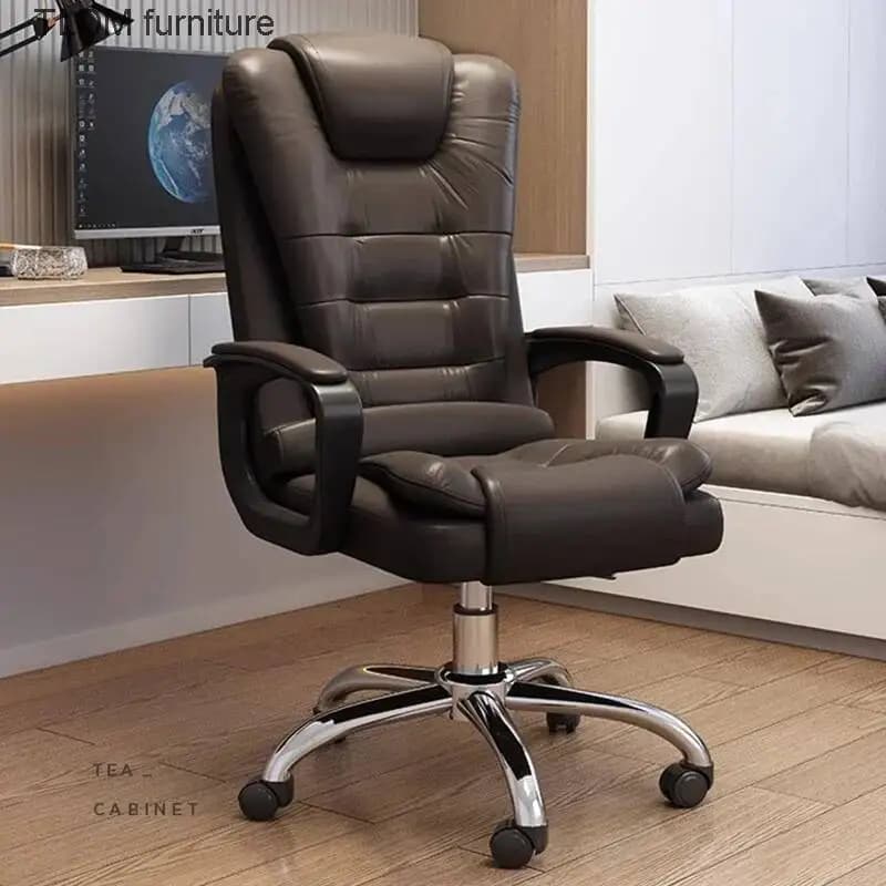 Sedia da Ufficio Nera Semplice con Schienale Alto, Elegante Sedia Girevole Mobile di Lusso per Gaming, Comoda Sedia da Computer, Arredamento per Ufficio