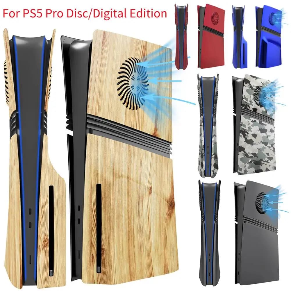 Piastra frontale per PS5 Pro Cover Guscio di ricambio Piastra frontale antigraffio con sfiato di raffreddamento per console PS5 Pro Disc/edizione digitale