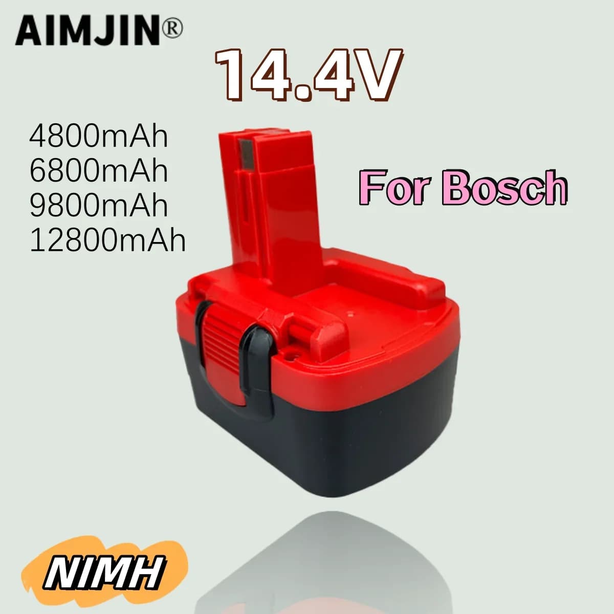 14.4V 4800/6800/9800/12800mAh sostituzione della batteria per Bosch cacciavite punta da trapano PSR GSR VE-2,GSB VE-2 NIMH utensili elettrici