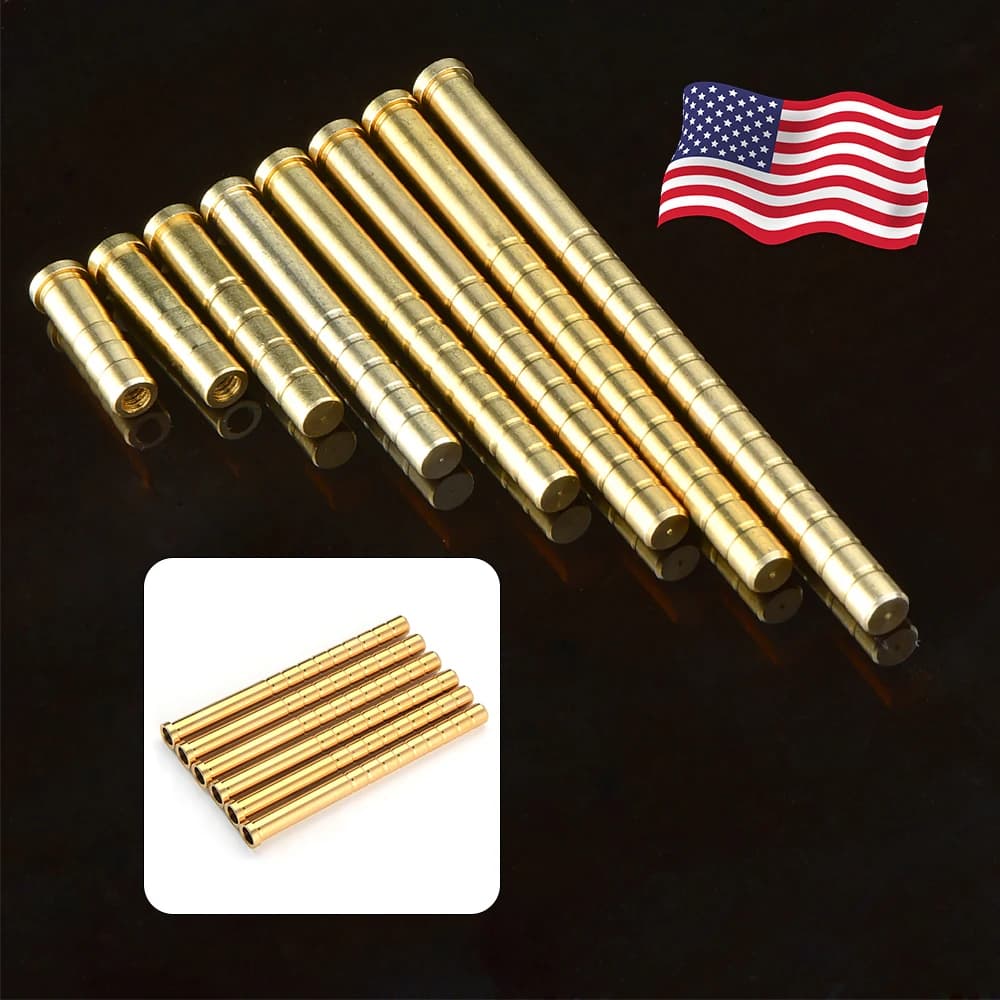 12 Pezzi Inserti per Frecce in Ottone da 38/50/100/150/200/250/300 Grani per Aste di Frecce in Carbonio da 6,2mm per Tiro con l'Arco e Caccia