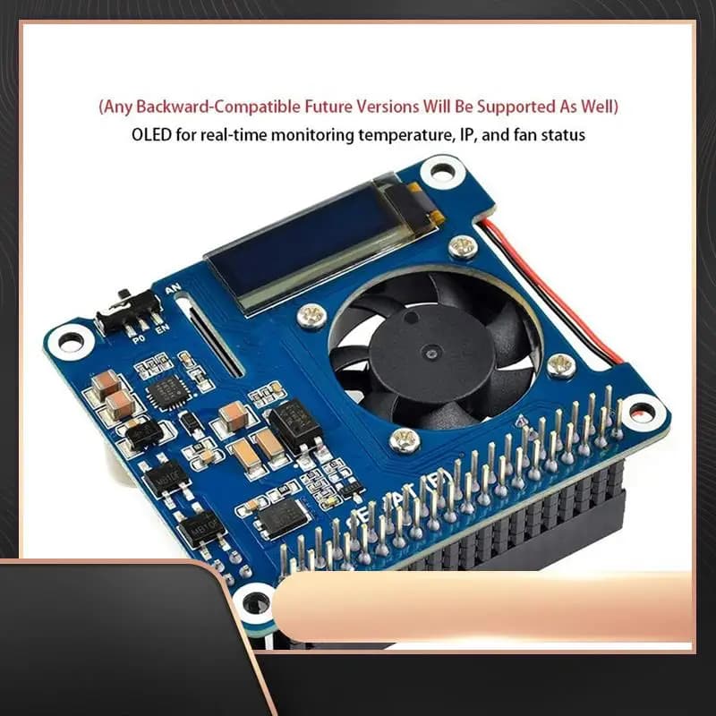 Waveshare Power Over Ethernet HAT Support 802.3Af Poe Network Expansion Card with OLED for Raspberry Pi 4 Model B / 3B+