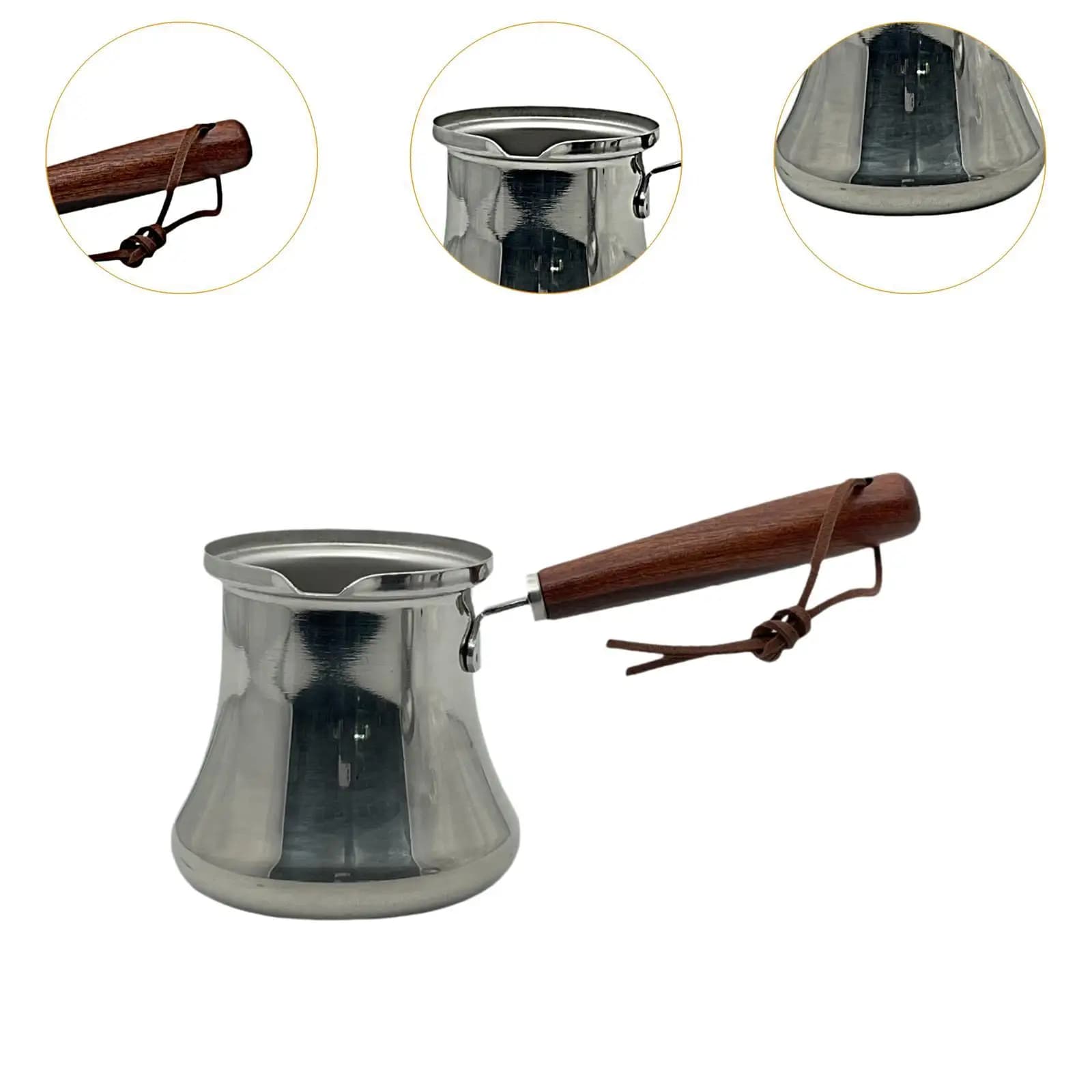 Turkish Coffee Pot Milk Pot Coffee Maker Comfortable Stovetop Top Hot Chocolate Pot Melting Pot for Home Camping Restaurant