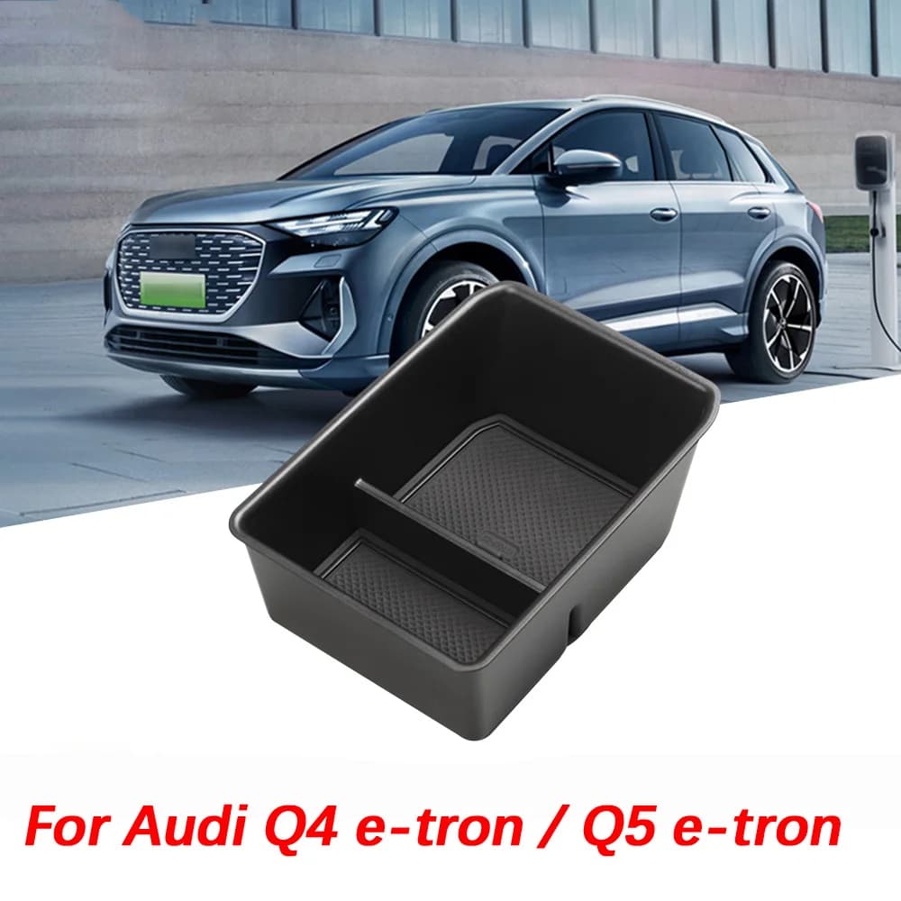 Car Central Console Armrest Box Storage Box for Audi Q4 Q5 E-Tron Etron 2019 - 2025 Interior Organizer Accessories