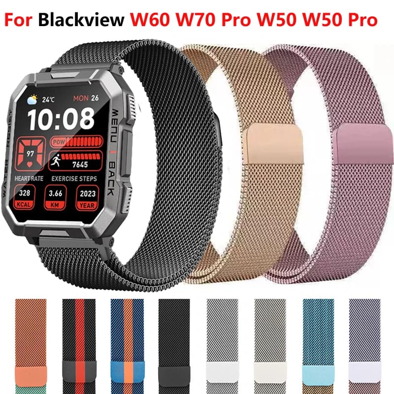 20mm 22mm Bracciale ad anello milanese per Blackview W70 Pro Smartwatch cinturino in metallo per Blackview W60 W50 W50 Pro X20 R60 R30 X1Pro