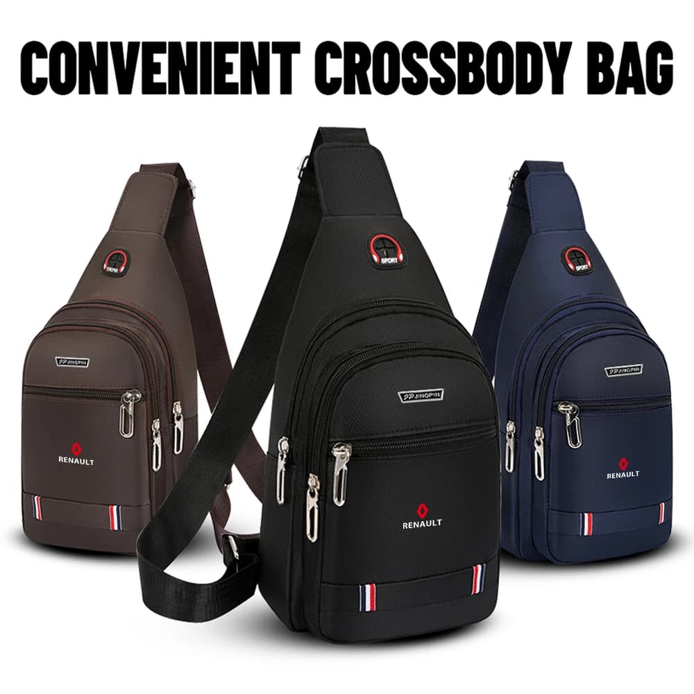 Portafoglio a tracolla con logo per auto Porta carte multiuso Portamonete Borsa da viaggio per Renault Megane 2 Clio 4 Captur Radio Logan Duster Laguna