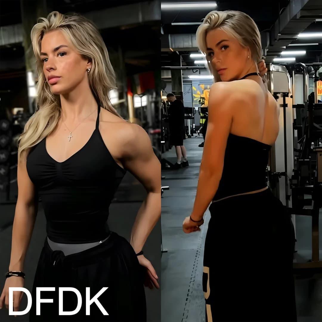 DFDK Seamless 2‑Piece Sports Suit Women V Neck Yoga Vest High Waist Butt Lifting Short Leggings Breathable Elastic Gym Running W