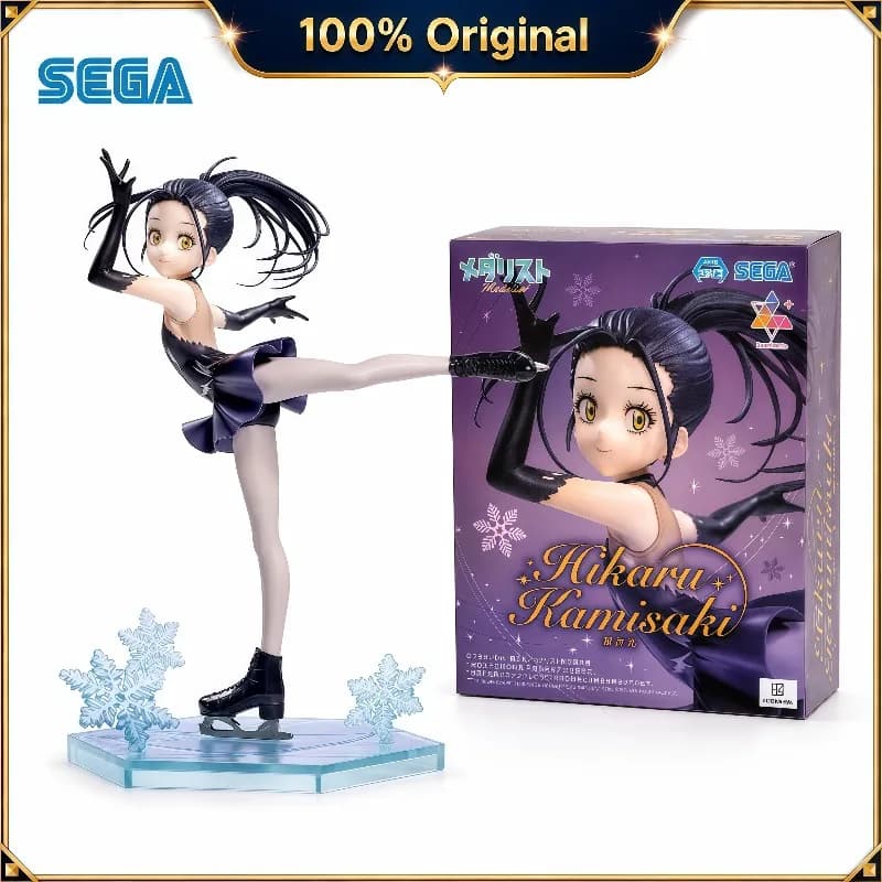 100% Original SEGA Luminasta Medalist Hikaru Kamisaki Ice Skating Anime PVC Collectible Figure Desktop Home Decor Gifts In Stock