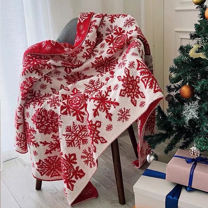 Knitted Blanket For Christmas Decorative Living Room Blanket Thickened Sofa Blanket Warm Cover Blanket For Winter 130x170cm