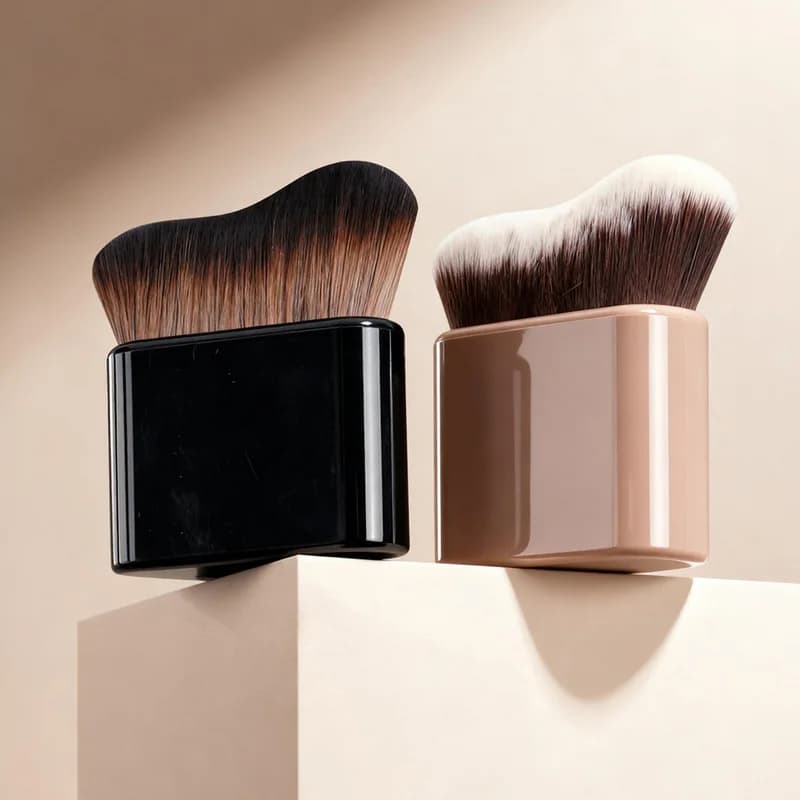 Pennello per Fondotinta Zoreya Makeup Refresh a Forma di S Senza Onde, Pennello Grande per BB Cream, Pennello per Contouring, Set Portatile