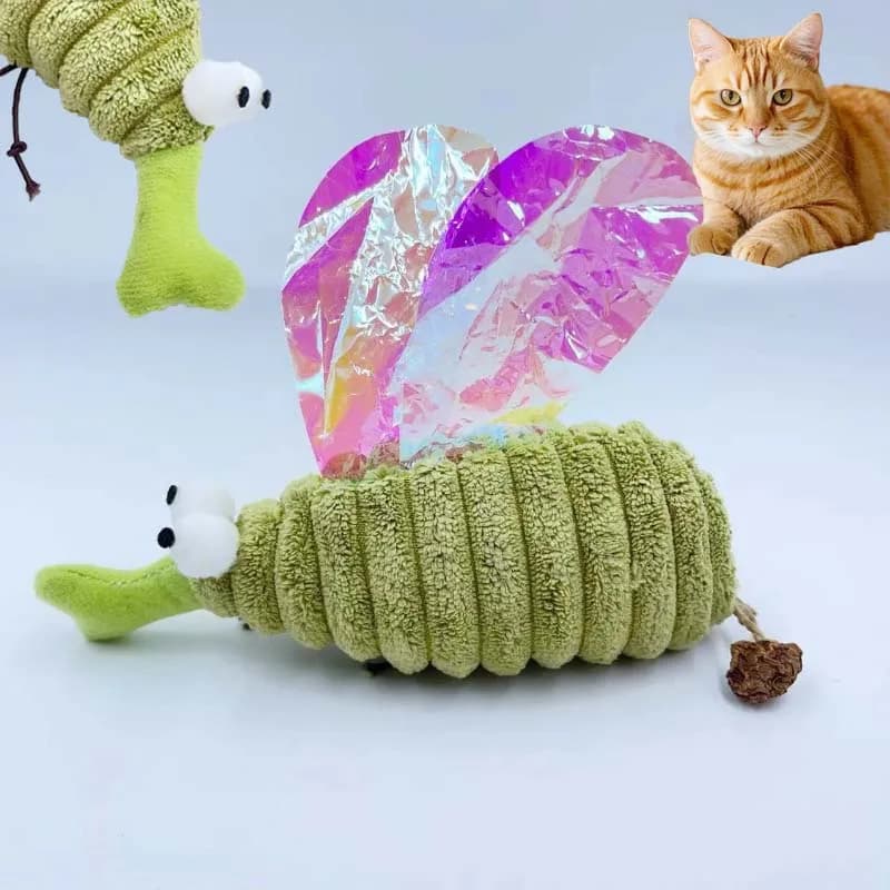 Giocattolo Interattivo per Gatti con Erba Gatta, Peluche a Forma di Zanzara, per la Pulizia dei Denti, Resistente ai Morsi, Accessori per Gatti