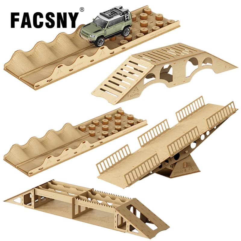Parti di Legno Simulazione Ostacoli Fuoristrada Ponte Altalena Per 1/18 1/24 RC Crawler Trx4M Scx24 FMS Fcx24 Fcx18 FAI DA TE Puntelli di Montaggio