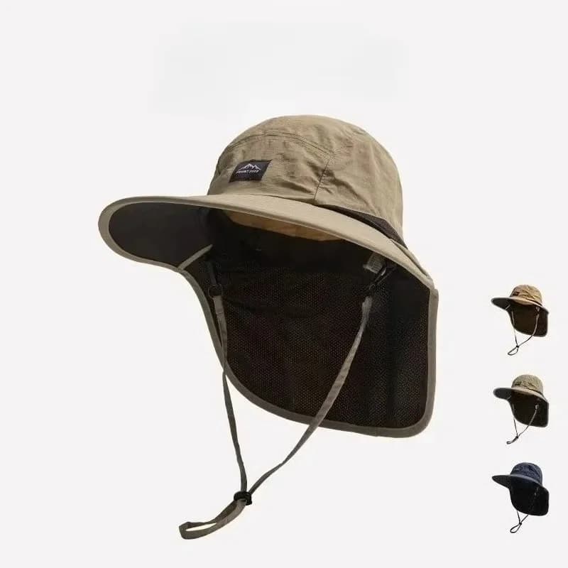 Vendita calda! Cappello da pescatore autunnale unisex Antivento e ad asciugatura rapida con protezione del collo anti-UV per la pesca, l'escursionismo, il campeggio all'aperto