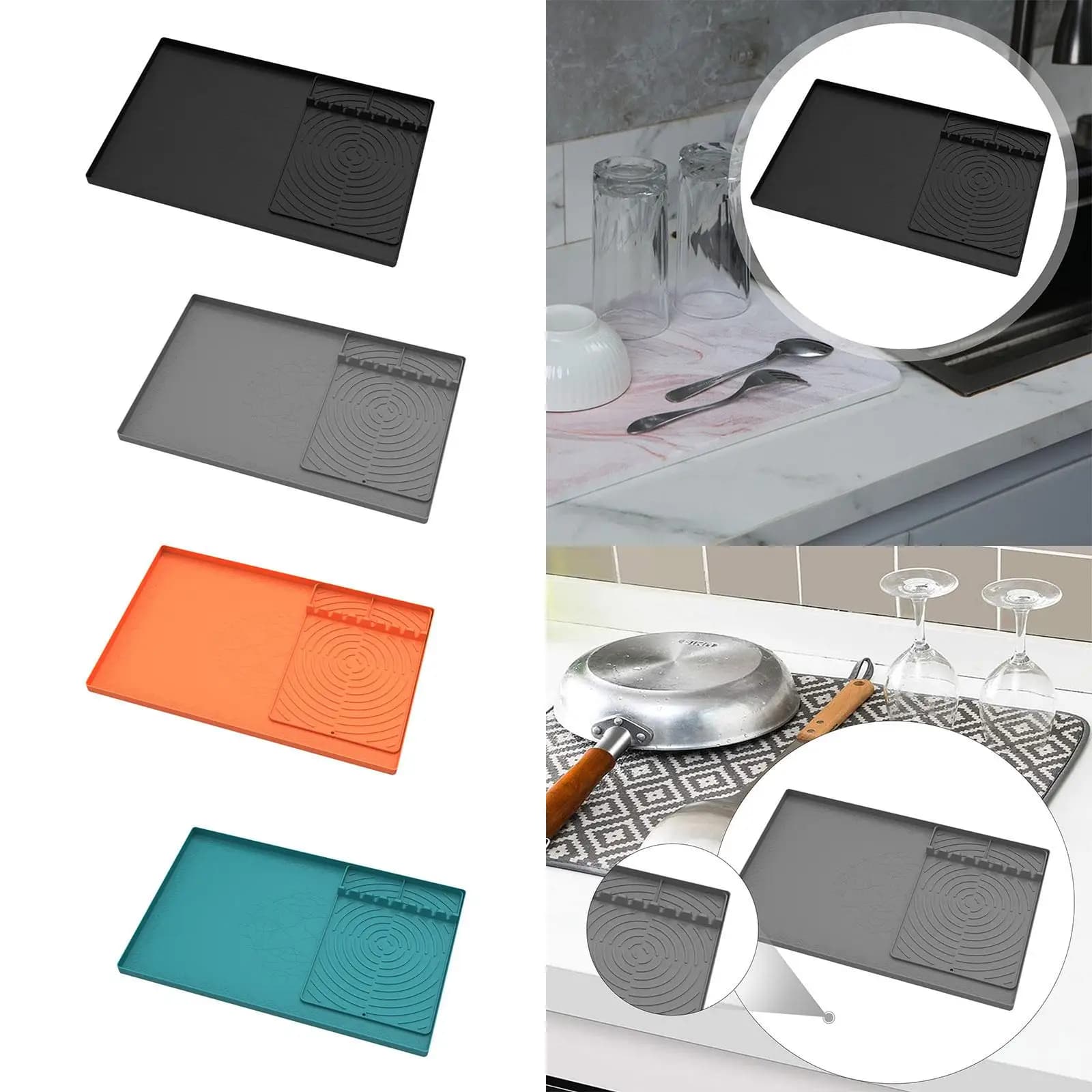 Tappetino Protettivo per Piano di Lavoro, Resistente al Calore, in Silicone Alimentare Antiscivolo, Accessorio per Friggitrice ad Aria