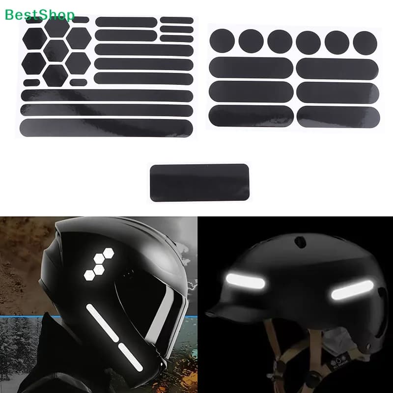 di Reflective Helmet Stickers 1 Sheet - Decalcomanie Multiform Safety Reflectors for Helmets, Bicycles and Outdoor Equipment