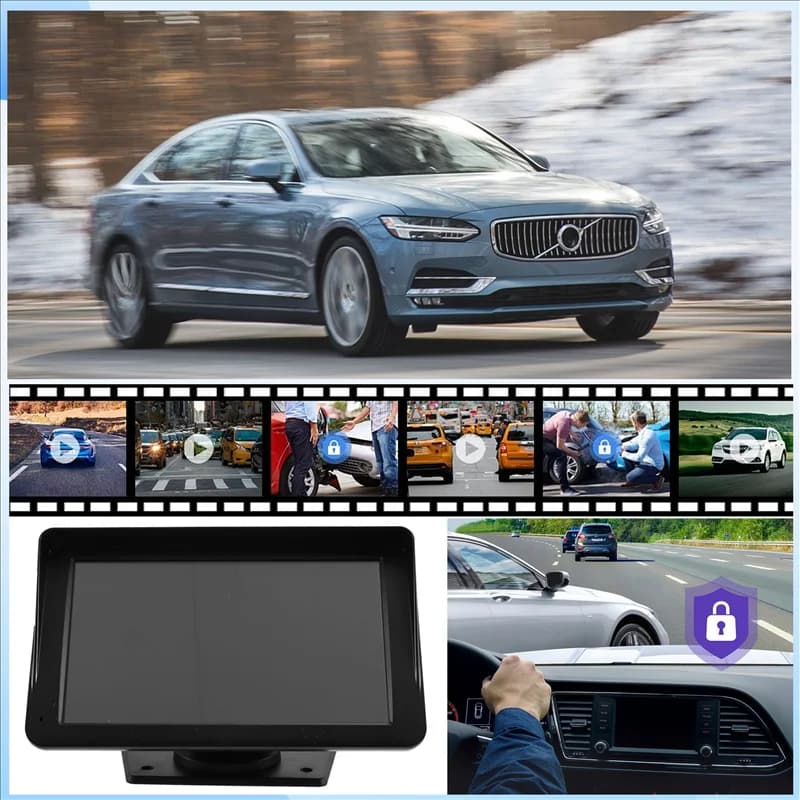 AUTO Wireless 7 pollici Dash Cam 4K Car DVR Videoregistratore Cruscotto Reversing Center Console Dash Camera per Android Auto Carplay B