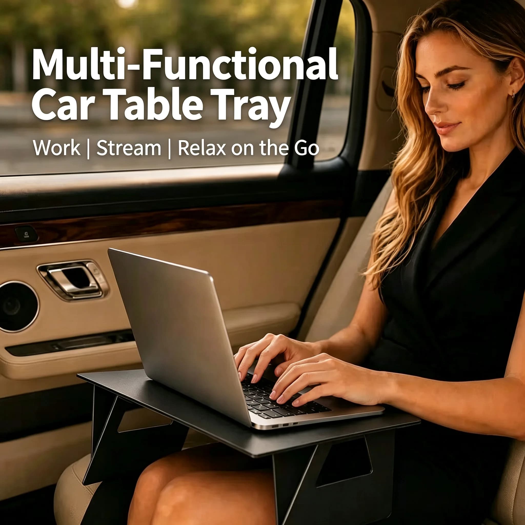 Foldable Car Laptop Desk Portable Car Table Tray for Eating Working Office Travel Multifunctional Car Back Seat Lap Stand Holder