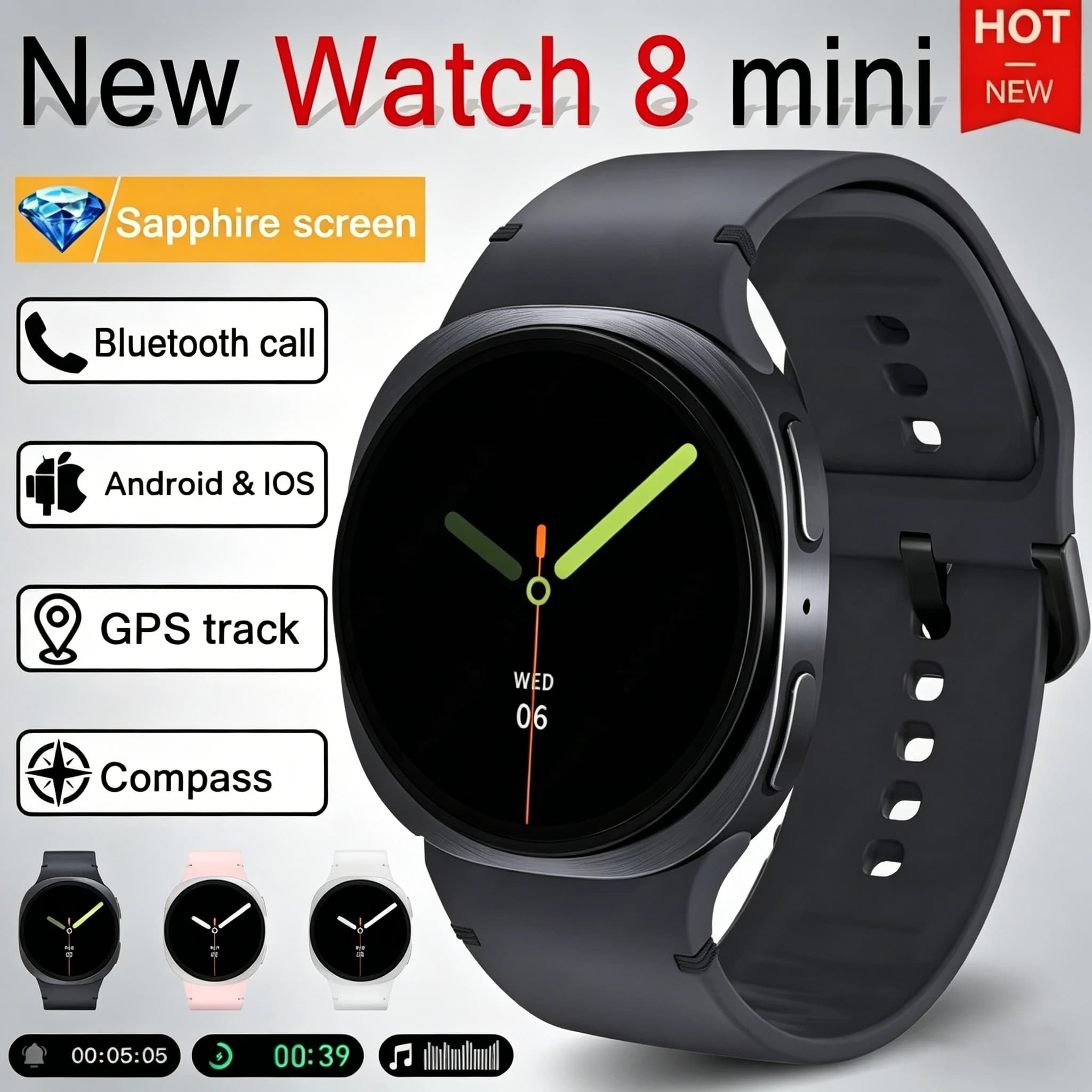 2026 New Watches GT8MAX GPS Track Smart Watch For Men Women Health Sports AMOLED Heart Rate Bluetooth Call Waterproof Smartwatch