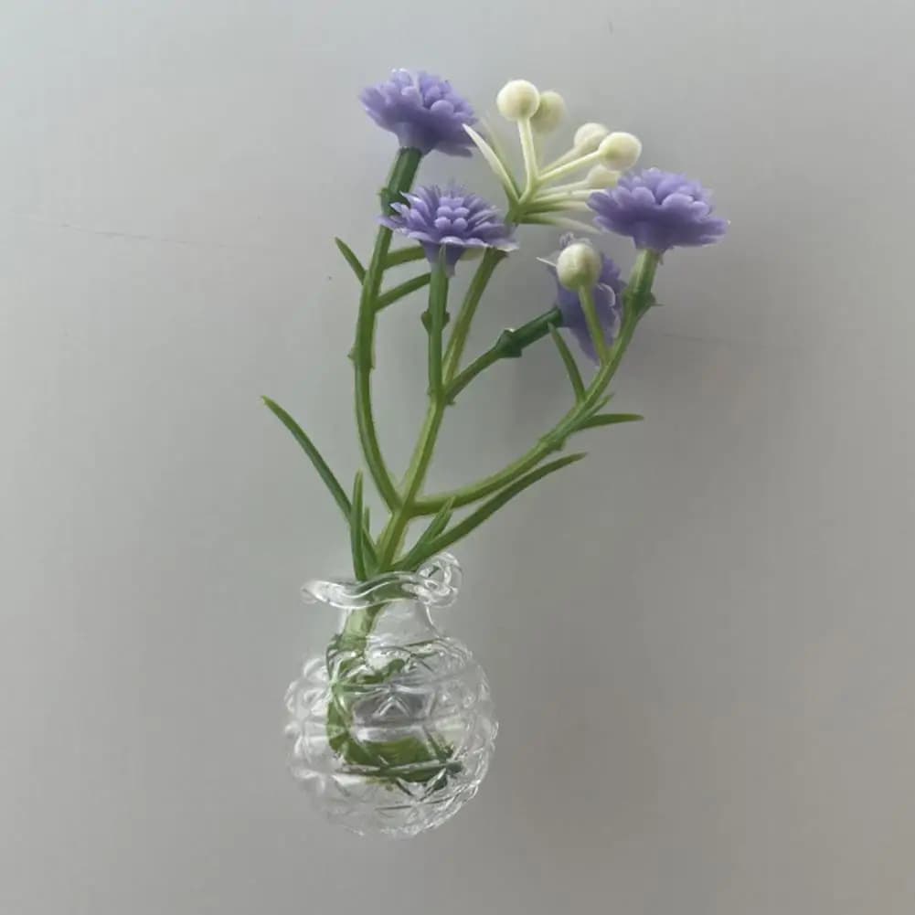 Mini Vase Magnets for Fridge Cute Tiny Magnetic Glass Vases Refrigerator Small Plant Pot for Locker Office Kitchen Decoration