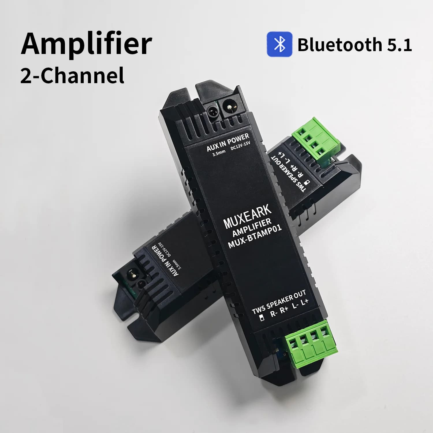 Amplificatori Bluetooth 5.1 a 2 Vie MUXEARK, Mini Amplificatore Audio Domestico con AUX TWS, Adatto per Altoparlanti da Parete e Soffitto in Bagno