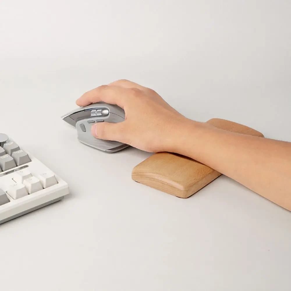Poggiapolsi Universale in Legno Massello per Mouse, Ergonomico, Vintage, con Superficie Liscia, Cuscino di Supporto per Mano, per Scuola