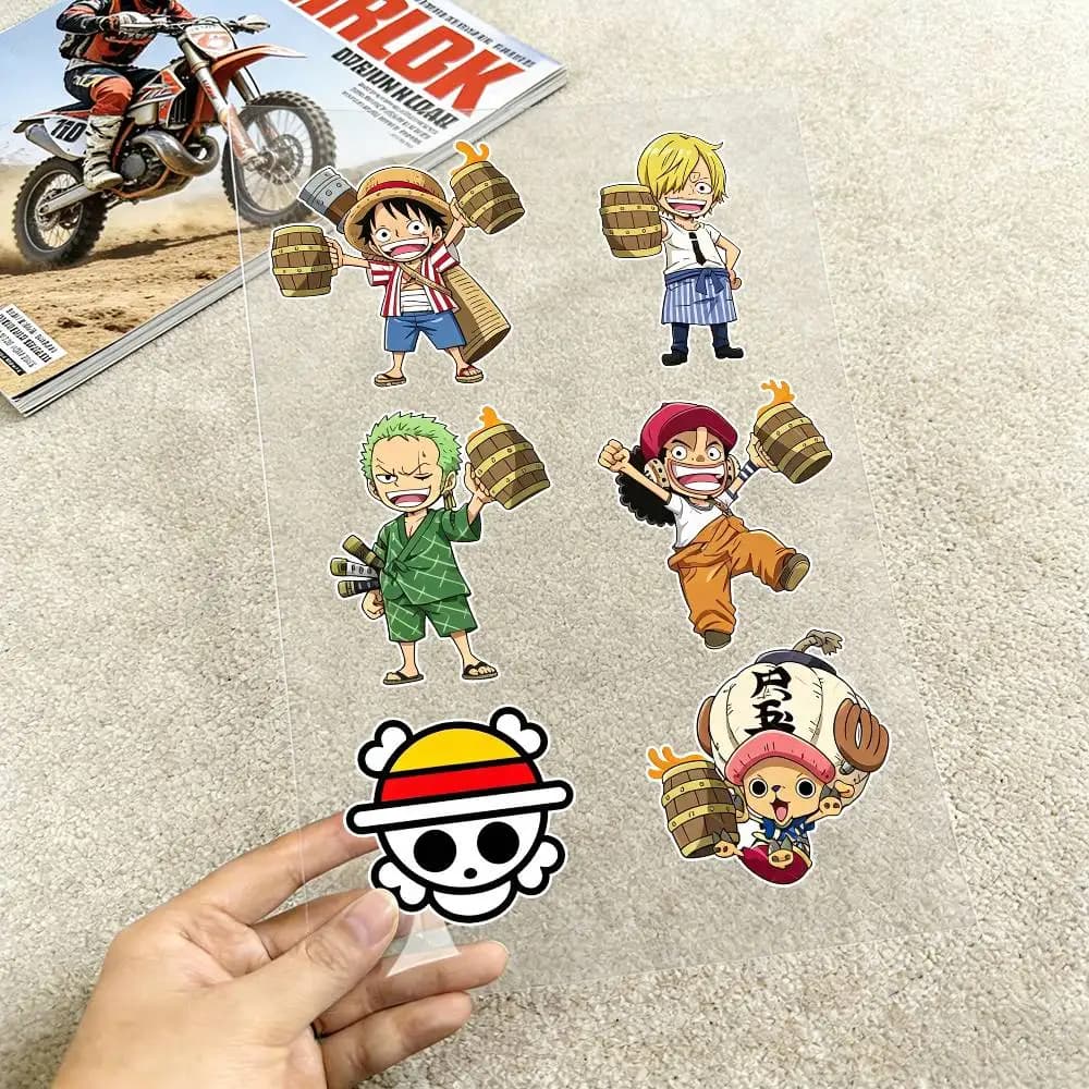 Adesivi Riflettenti per Moto Monkey D. Ace, One Piece, Impermeabili in Vinile per Casco, Serbatoio e Bicicletta