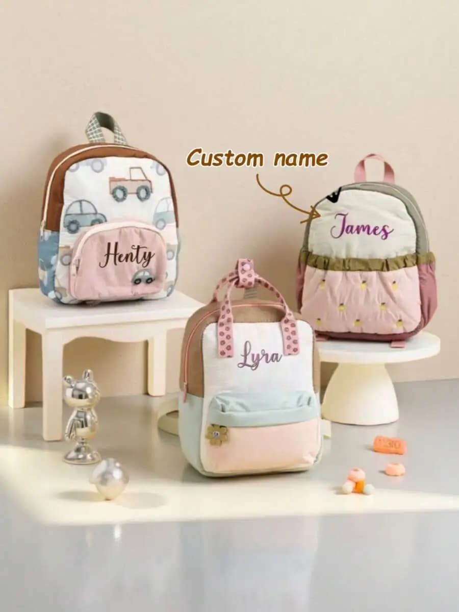 Custom Name Embroidered Cute Backpack for School Travel Lightweight Large Capacity Birthday Holiday Gift Friends