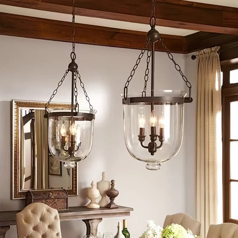 Creative pendant light, American candle pendant light, living room light, personalized circular dining room pendant light
