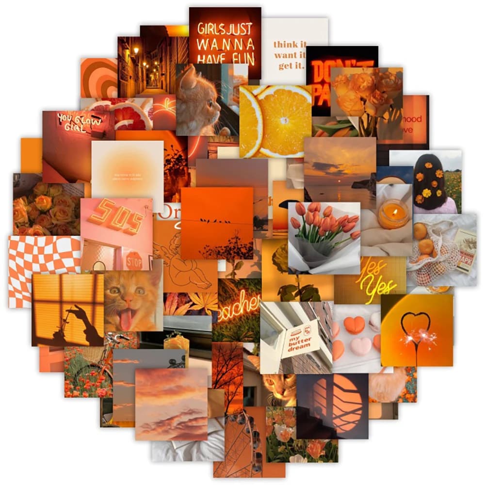 10/30/63pcs Vsco Girls Cute Orange Stickers per Skateboard Phone Laptop frigo valigia adesivo per auto decalcomania fai da te impermeabile giocattolo per bambini