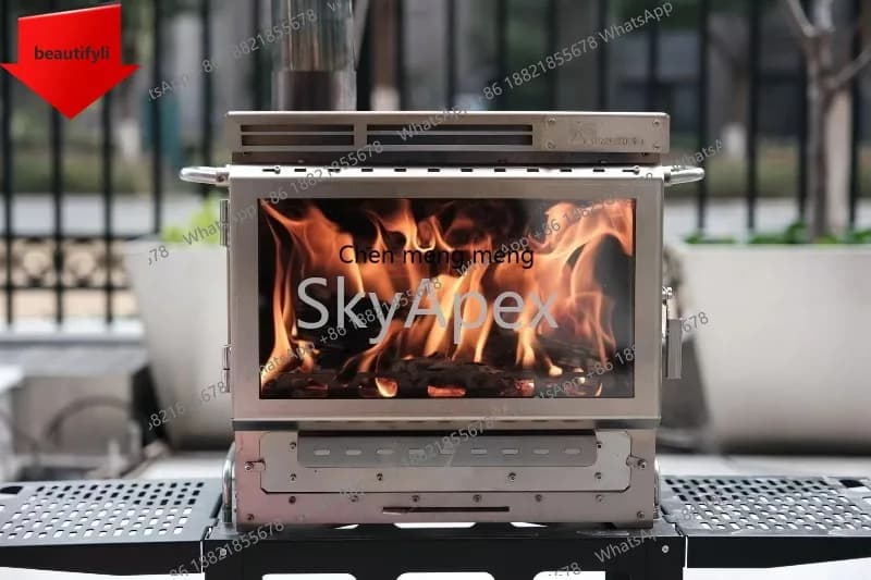 Durable stainless steel a38 outdoor wood stove - Portable camping barbecue with heating function tent and cooking