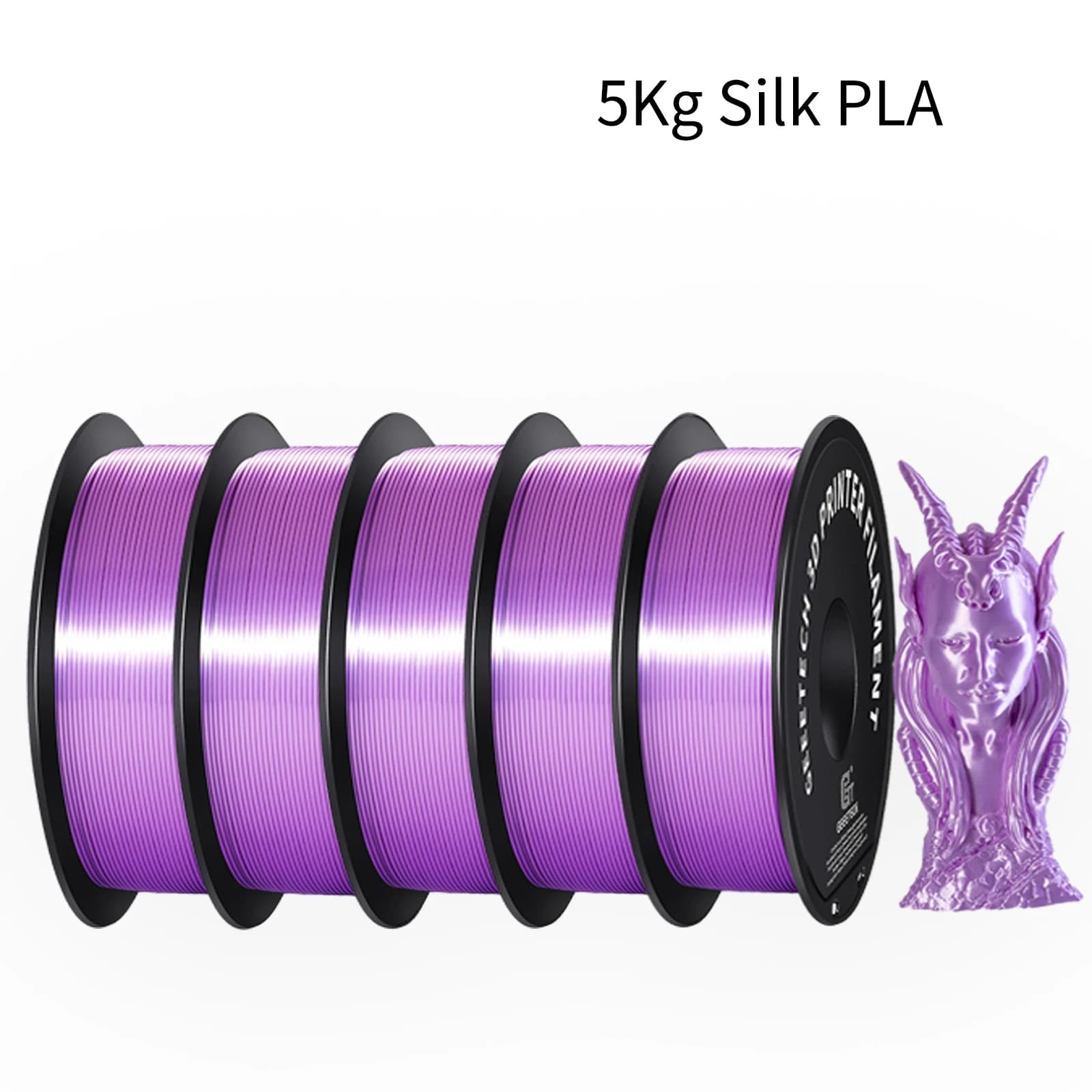 GEEETECH 5 rotoli di filamento PLA di seta 3D 1 kg/rotolo filo bobina da 1,75 mm per materiale stampante 3D, sicurezza, imballaggio sottovuoto, colore speciale