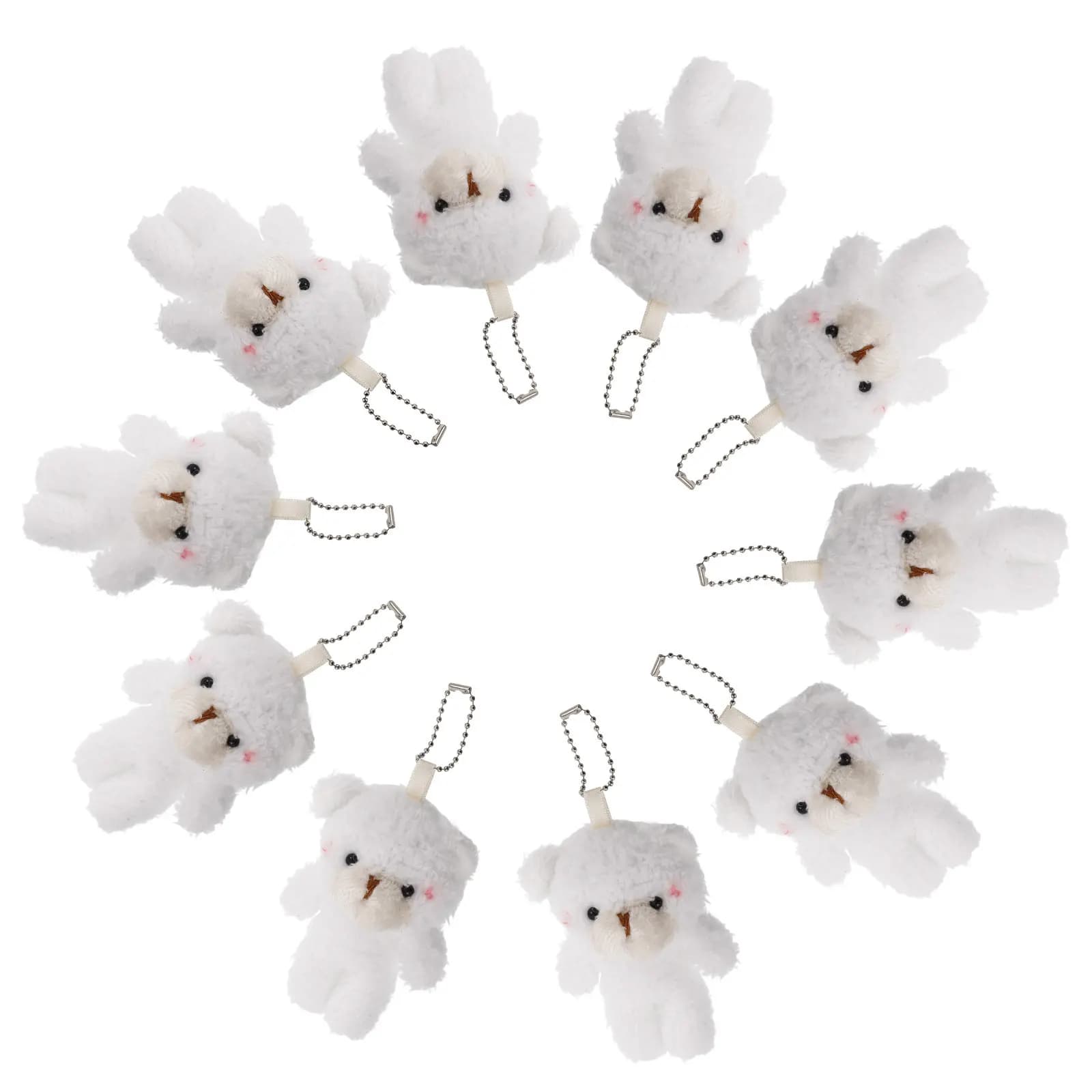 10 Pezzi Mini Portachiavi Orsetto, Simpatici Piccoli Animali di Peluche, Ciondoli per Auto, Bomboniere per Feste, Mini Orsetti per Baby Shower