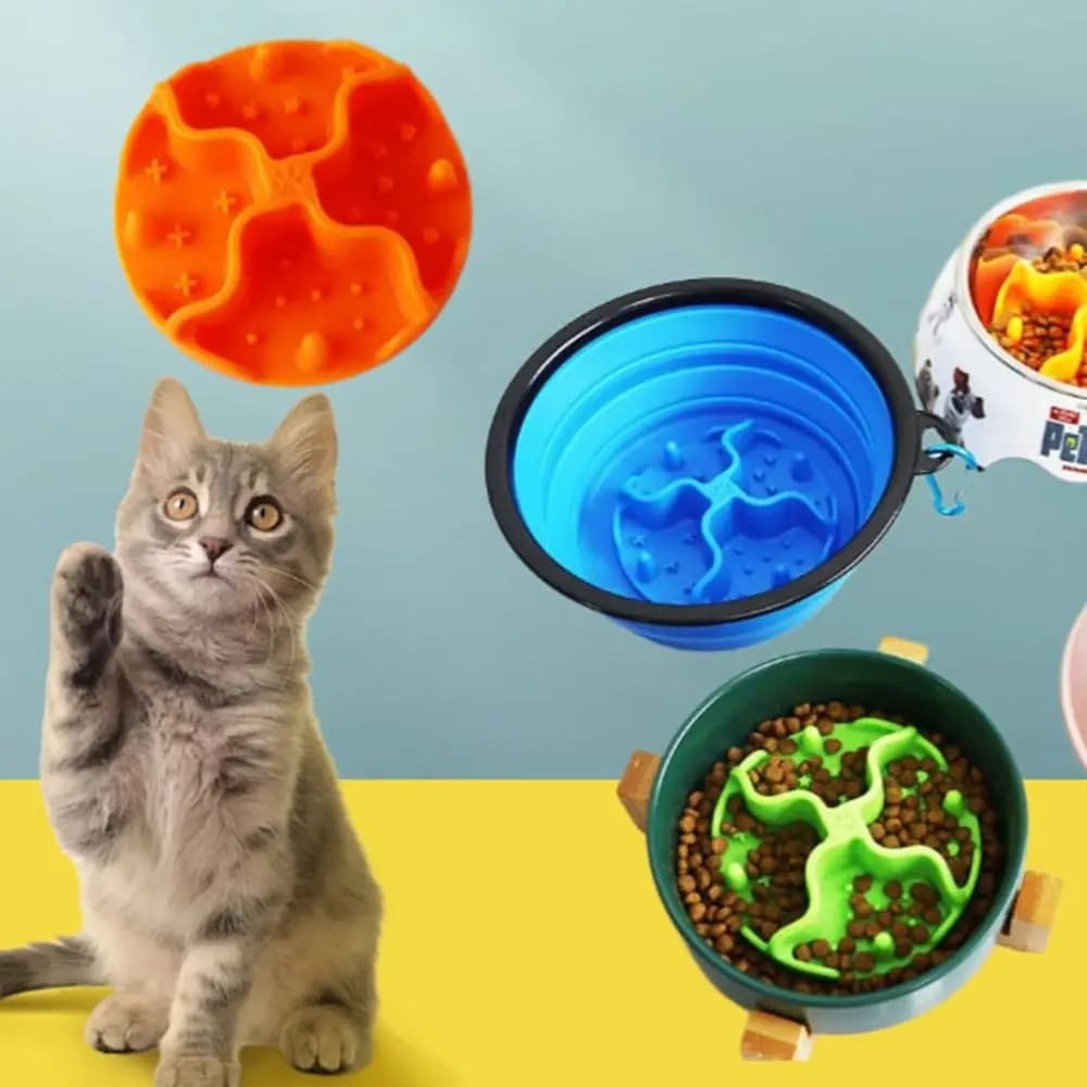 Nuovo inserto per alimentatore lento in silicone Ventose antiscivolo Tappetino per cibo lento Ciotole per cani morbide Inserto Previene l'asfixia