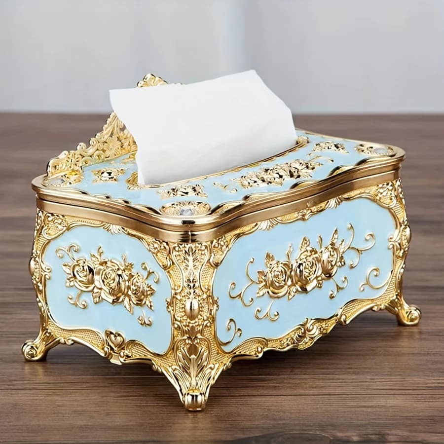 Portafazzoletti in stile europeo, Scatola porta fazzoletti di alta gamma per hotel e ristoranti, Contenitore porta fazzoletti da tavolo per soggiorno