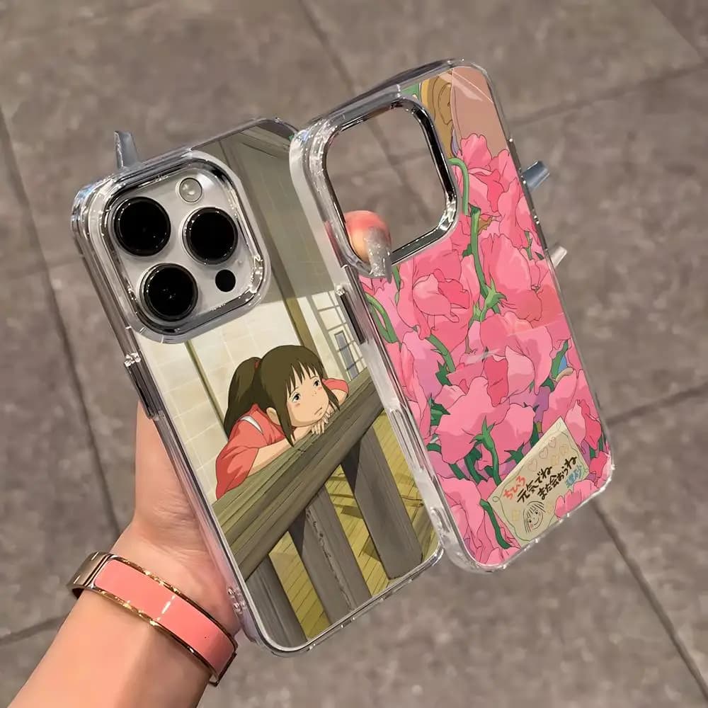 S-Spirited CARTOON A-Away Phone Case For IPhone 17 Air 16 E 15 14 13 12 11 Plus Pro Max Electroplated Transparent Soft Shell