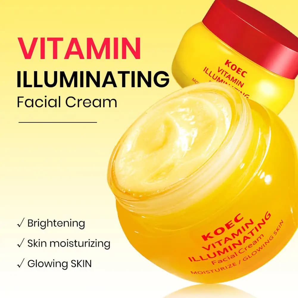 Crema al Bakuchiol e Vitamina C 50ml, Capsule Rimpolpanti, Idratante, Rassodante, Illuminante, Leggera, Non Unta, per Luminosità Quotidiana