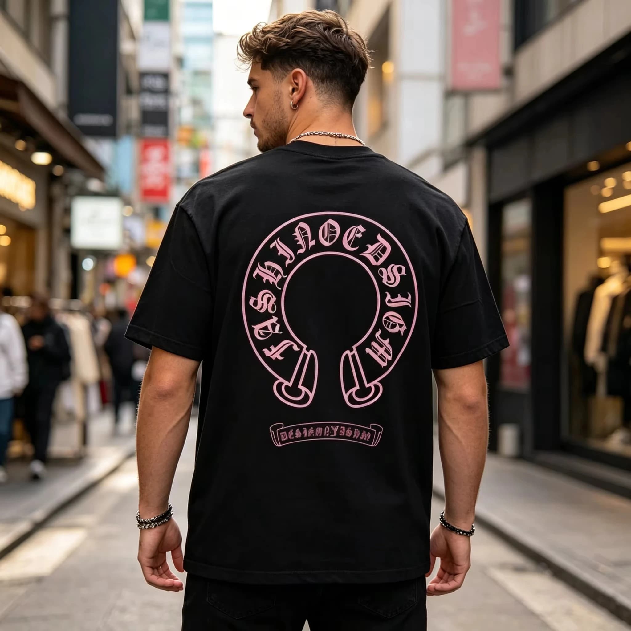 2026 Hot Summer Men Gothic Graphic Print T Shirt Short Sleeve Casual Streetwear Retro Stylish Daily Wear Bold Statement Tee