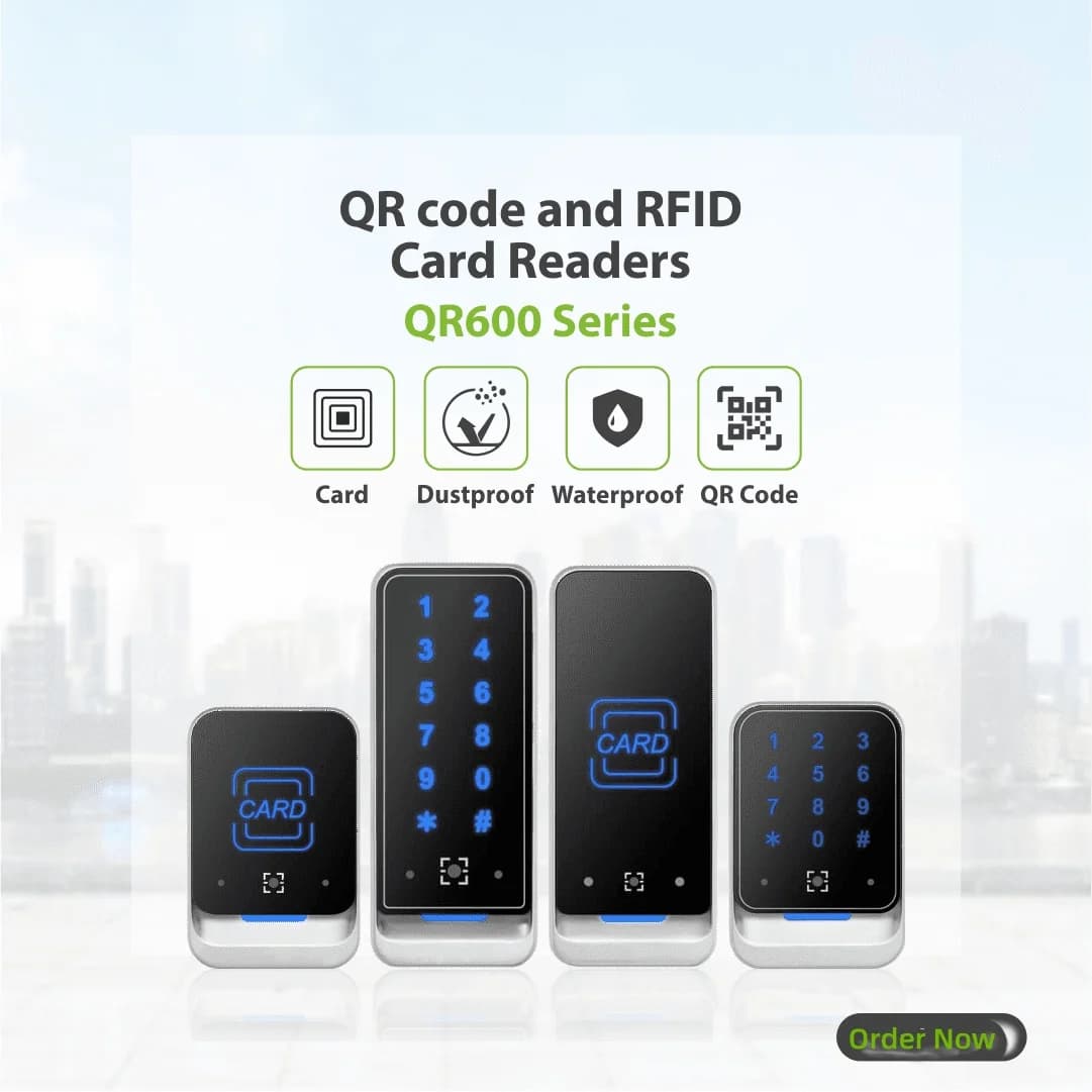 Codice QR impermeabile serie QR600 + lettore di controllo accessi RFID | NFC, scheda IC 13,56 MHz, Wiegand, RS485, USB | Schede RFID ID 125Khz