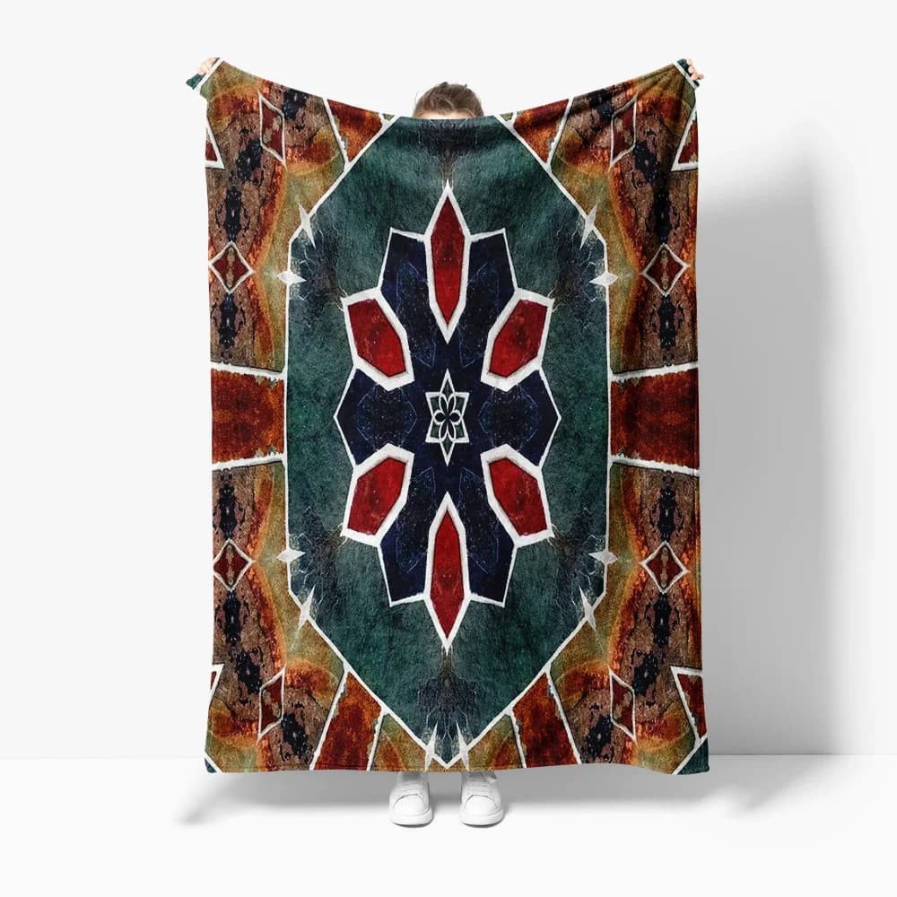 Coperta decorativa con motivo geometrico astratto, design floreale, copridivano moderno, decorazione per la casa, regalo