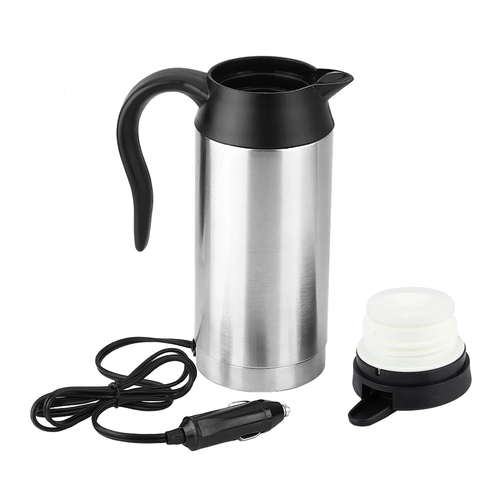 750ml 12V auto stainless steel cigarette lighter heating kettle cup electric thermos travel
